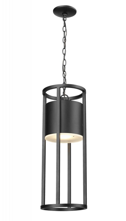 Z-Lite Luca 1 Light Outdoor Chain Mount Ceiling Fixture in Black Finish Model: 517CHB-BK-LED
