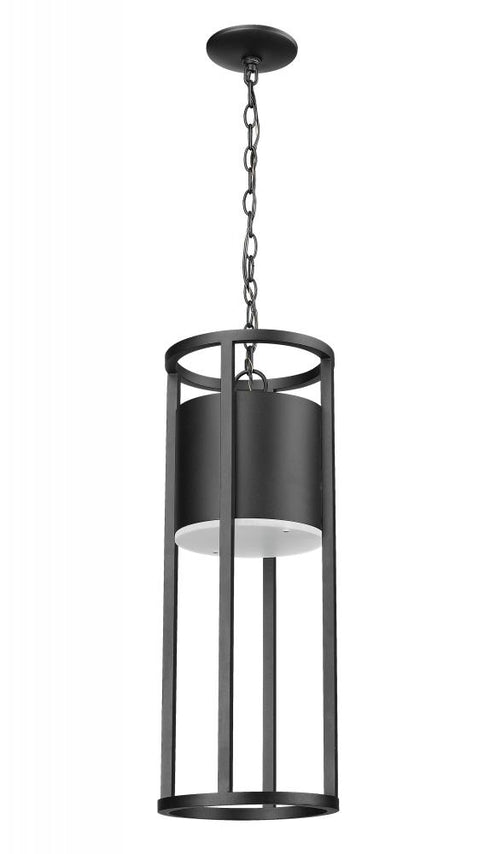 Z-Lite Luca 1 Light Outdoor Chain Mount Ceiling Fixture in Black Finish Model: 517CHB-BK-LED