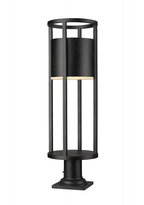 Z-Lite Luca 1 Light Outdoor Pier Mounted Fixture in Black Finish Model: 517PHB-533PM-BK-LED