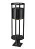 Z-Lite Luca 1 Light Outdoor Pier Mounted Fixture in Black Finish Model: 517PHB-533PM-BK-LED