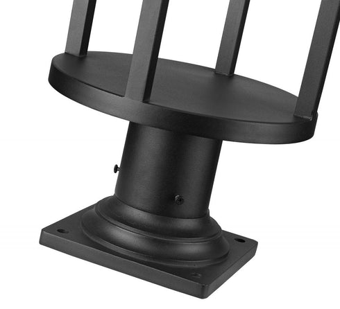 Z-Lite Luca 1 Light Outdoor Pier Mounted Fixture in Black Finish Model: 517PHB-533PM-BK-LED
