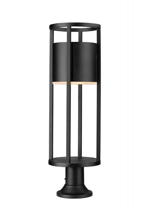 Z-Lite Luca 1 Light Outdoor Pier Mounted Fixture in Black Finish Model: 517PHB-553PM-BK-LED