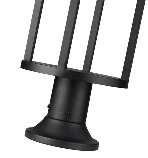 Z-Lite Luca 1 Light Outdoor Pier Mounted Fixture in Black Finish Model: 517PHB-553PM-BK-LED