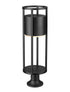 Z-Lite Luca 1 Light Outdoor Pier Mounted Fixture in Black Finish Model: 517PHB-553PM-BK-LED