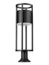 Z-Lite Luca 1 Light Outdoor Pier Mounted Fixture in Black Finish Model: 517PHB-553PM-BK-LED