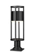 Z-Lite Luca 1 Light Outdoor Pier Mounted Fixture in Black Finish Model: 517PHM-533PM-BK-LED