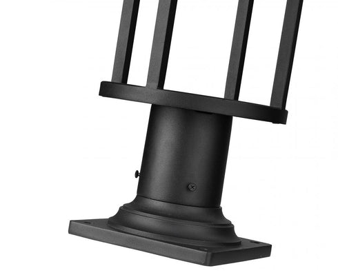 Z-Lite Luca 1 Light Outdoor Pier Mounted Fixture in Black Finish Model: 517PHM-533PM-BK-LED