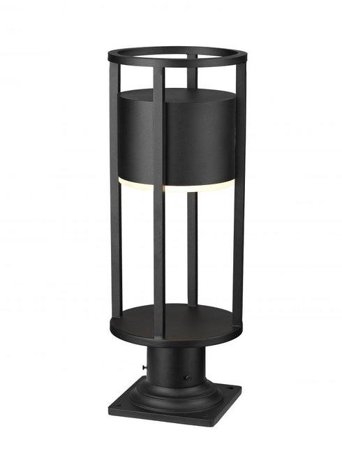 Z-Lite Luca 1 Light Outdoor Pier Mounted Fixture in Black Finish Model: 517PHM-533PM-BK-LED