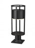 Z-Lite Luca 1 Light Outdoor Pier Mounted Fixture in Black Finish Model: 517PHM-533PM-BK-LED