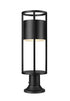Z-Lite Luca 1 Light Outdoor Pier Mounted Fixture in Black Finish Model: 517PHM-553PM-BK-LED