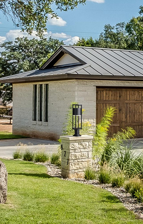 Z-Lite Luca 1 Light Outdoor Pier Mounted Fixture in Black Finish Model: 517PHM-553PM-BK-LED