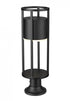 Z-Lite Luca 1 Light Outdoor Pier Mounted Fixture in Black Finish Model: 517PHM-553PM-BK-LED