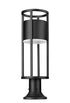 Z-Lite Luca 1 Light Outdoor Pier Mounted Fixture in Black Finish Model: 517PHM-553PM-BK-LED