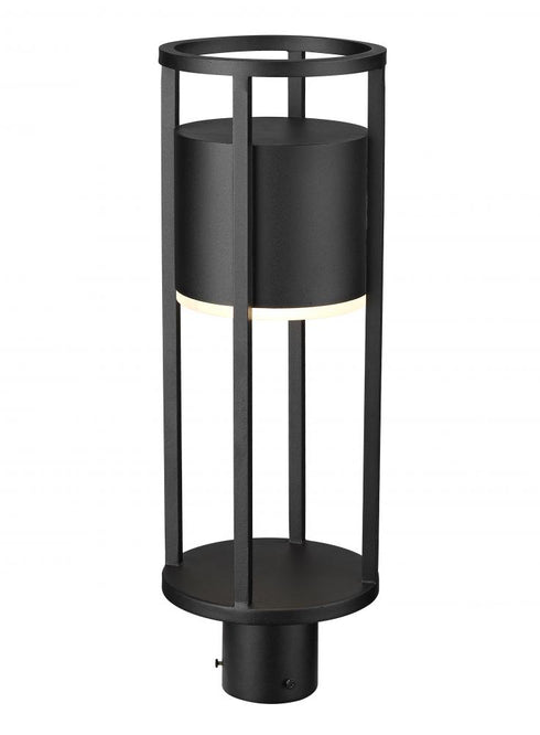 Z-Lite Luca 1 Light Outdoor Post Mount Fixture in Black Finish Model: 517PHM-BK-LED