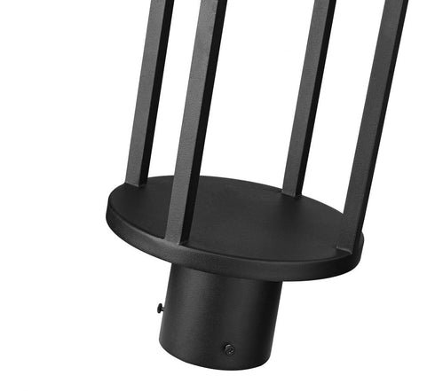 Z-Lite Luca 1 Light Outdoor Post Mount Fixture in Black Finish Model: 517PHM-BK-LED