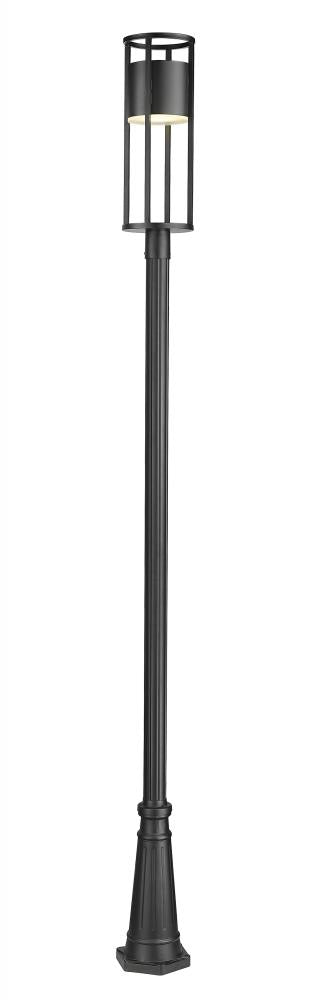 Z-Lite Luca 1 Light Outdoor Post Mounted Fixture in Black Finish Model: 517PHB-519P-BK-LED