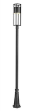 Z-Lite Luca 1 Light Outdoor Post Mounted Fixture in Black Finish Model: 517PHB-519P-BK-LED