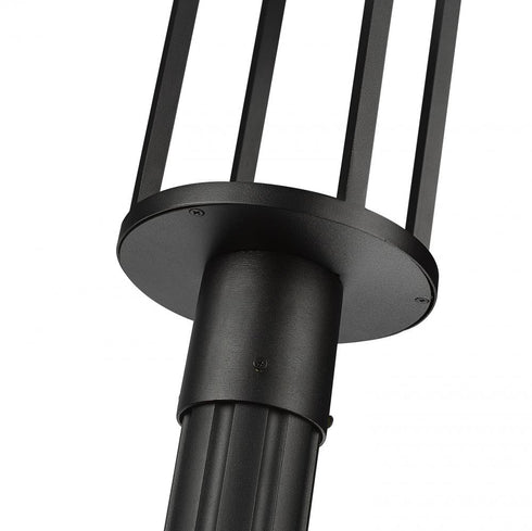 Z-Lite Luca 1 Light Outdoor Post Mounted Fixture in Black Finish Model: 517PHB-519P-BK-LED