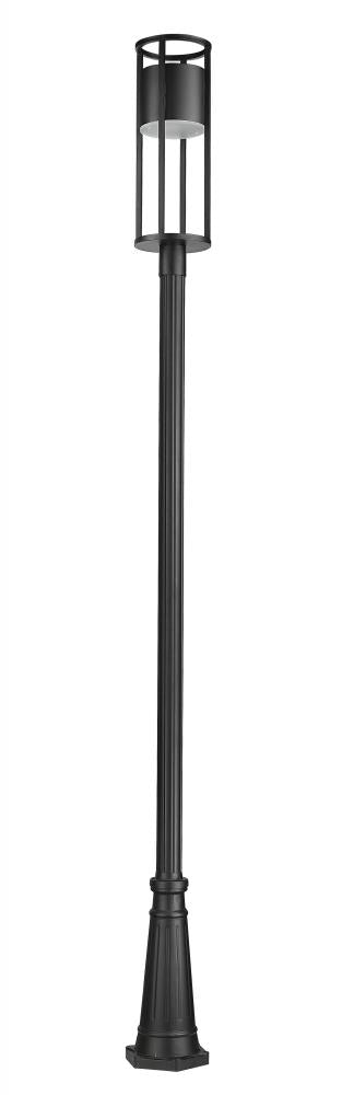 Z-Lite Luca 1 Light Outdoor Post Mounted Fixture in Black Finish Model: 517PHB-519P-BK-LED
