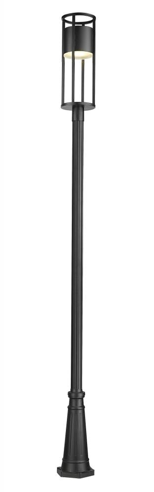 Z-Lite Luca 1 Light Outdoor Post Mounted Fixture in Black Finish Model: 517PHB-519P-BK-LED