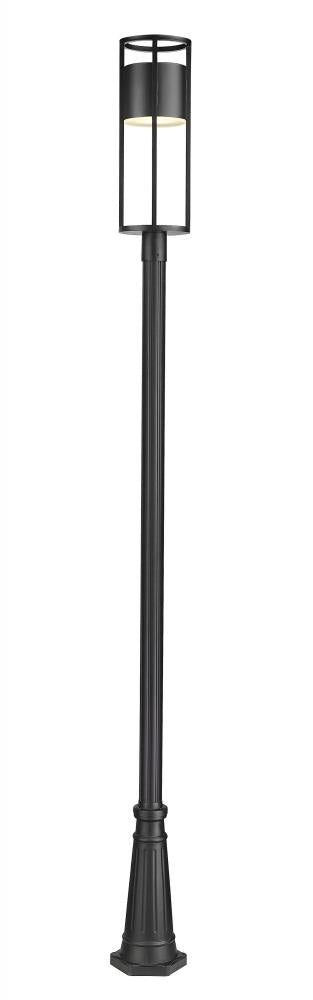 Z-Lite Luca 1 Light Outdoor Post Mounted Fixture in Black Finish Model: 517PHB-519P-BK-LED