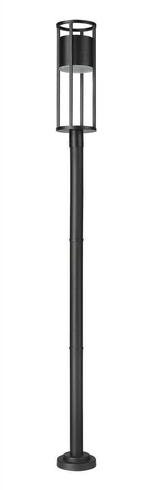 Z-Lite Luca 1 Light Outdoor Post Mounted Fixture in Black Finish Model: 517PHB-567P-BK-LED