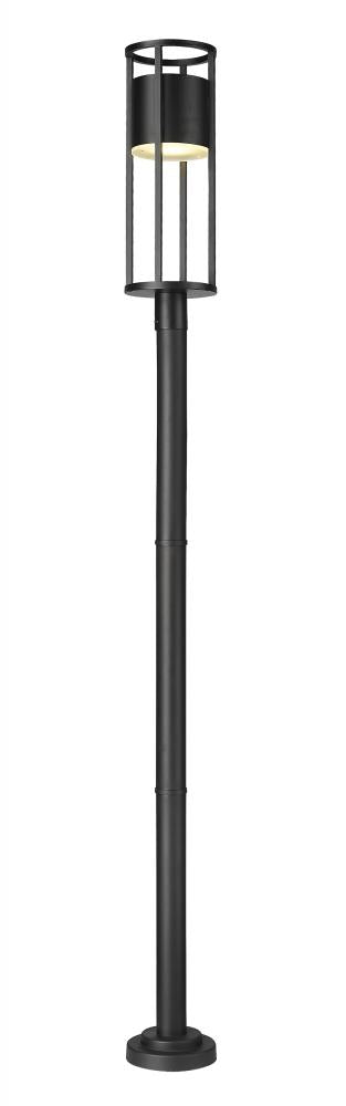 Z-Lite Luca 1 Light Outdoor Post Mounted Fixture in Black Finish Model: 517PHB-567P-BK-LED
