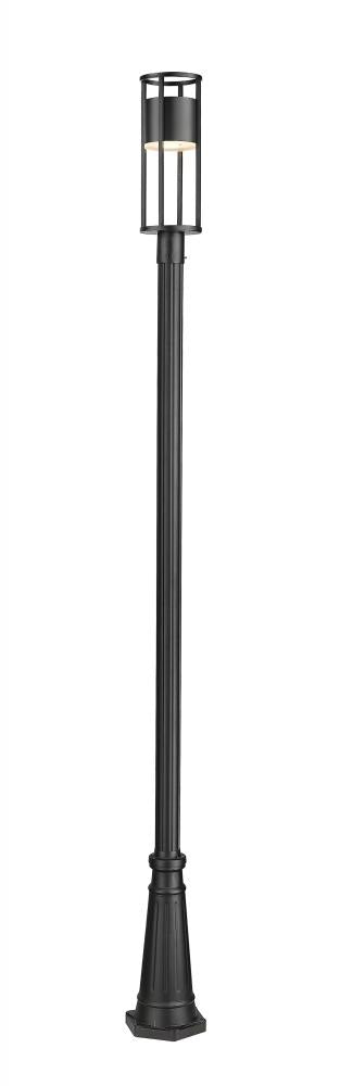 Z-Lite Luca 1 Light Outdoor Post Mounted Fixture in Black Finish Model: 517PHM-519P-BK-LED