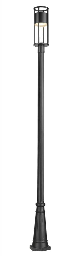 Z-Lite Luca 1 Light Outdoor Post Mounted Fixture in Black Finish Model: 517PHM-519P-BK-LED