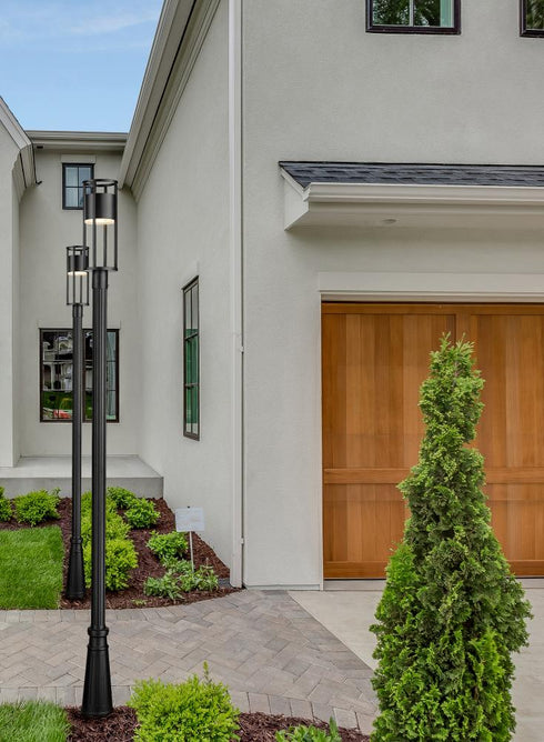 Z-Lite Luca 1 Light Outdoor Post Mounted Fixture in Black Finish Model: 517PHM-519P-BK-LED