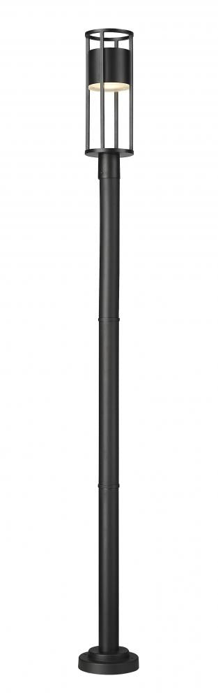 Z-Lite Luca 1 Light Outdoor Post Mounted Fixture in Black Finish Model: 517PHM-567P-BK-LED