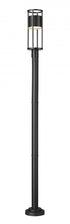 Z-Lite Luca 1 Light Outdoor Post Mounted Fixture in Black Finish Model: 517PHM-567P-BK-LED