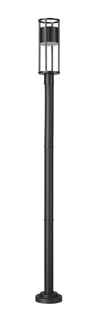 Z-Lite Luca 1 Light Outdoor Post Mounted Fixture in Black Finish Model: 517PHM-567P-BK-LED