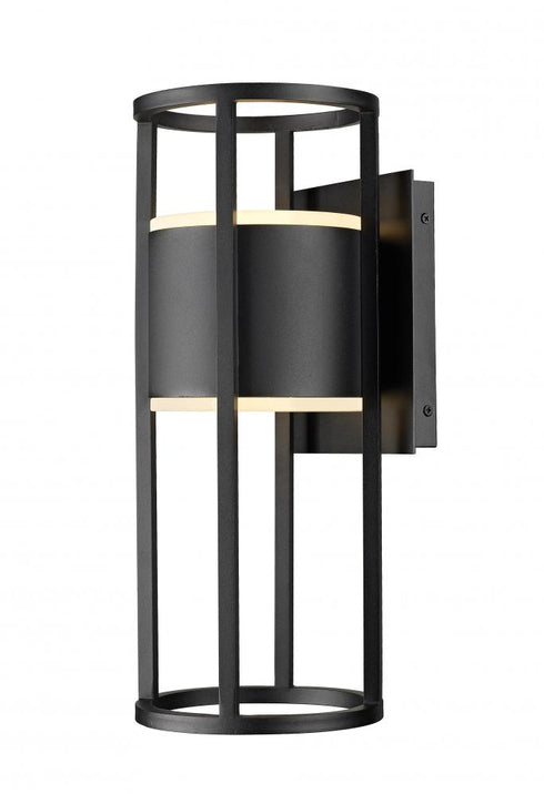 Z-Lite Luca 2 Light Outdoor Wall Light in Black Finish Model: 517M-BK-LED