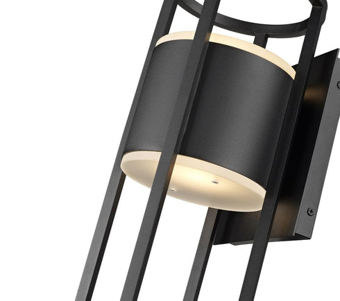 Z-Lite Luca 2 Light Outdoor Wall Light in Black Finish Model: 517M-BK-LED