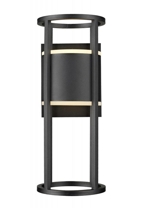 Z-Lite Luca 2 Light Outdoor Wall Light in Black Finish Model: 517M-BK-LED