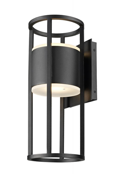 Z-Lite Luca 2 Light Outdoor Wall Light in Black Finish Model: 517M-BK-LED