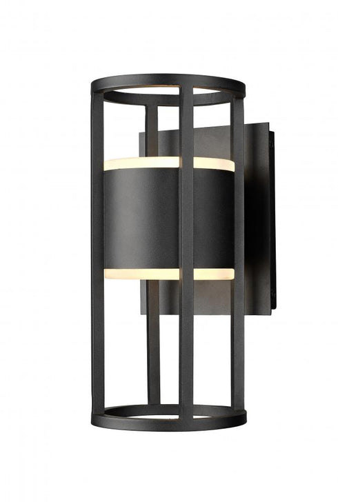 Z-Lite Luca 2 Light Outdoor Wall Light in Black Finish Model: 517S-BK-LED