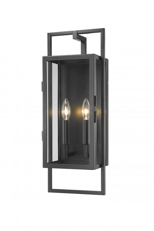 Z-Lite Lucian 2 Light Outdoor Wall Light in Black Finish Model: 598M-BK