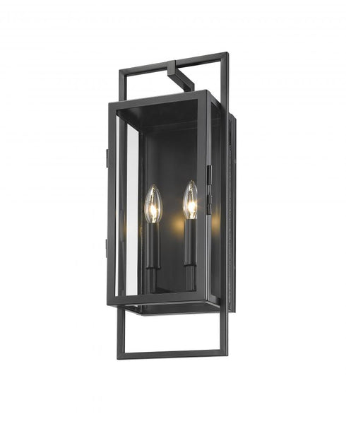 Z-Lite Lucian 2 Light Outdoor Wall Light in Black Finish Model: 598M-BK
