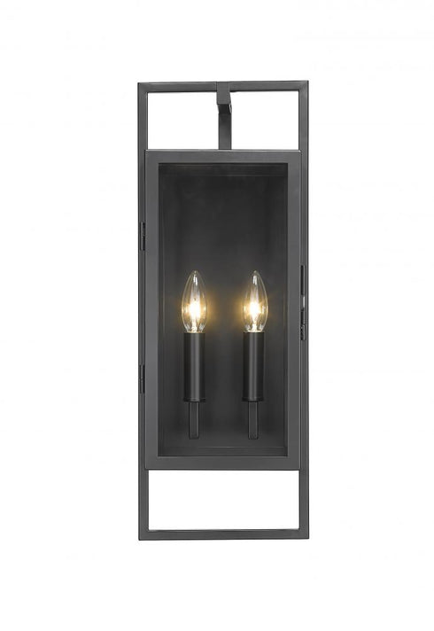 Z-Lite Lucian 2 Light Outdoor Wall Light in Black Finish Model: 598M-BK