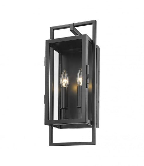 Z-Lite Lucian 2 Light Outdoor Wall Light in Black Finish Model: 598S-BK