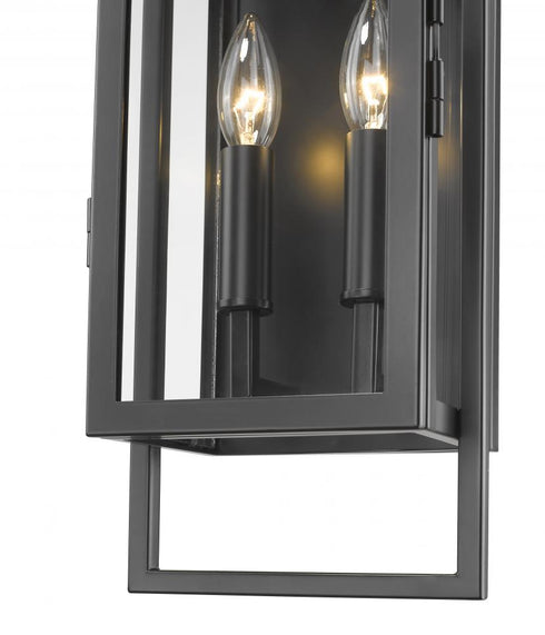 Z-Lite Lucian 2 Light Outdoor Wall Light in Black Finish Model: 598S-BK