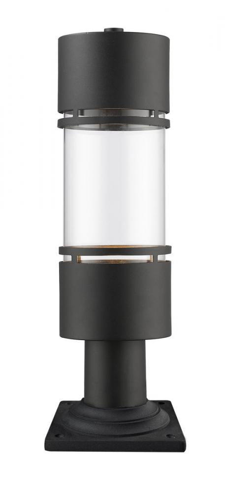 Z-Lite Luminata 1 Light Outdoor Pier Mounted Fixture in Black Finish Model: 553PHB-533PM-BK-LED
