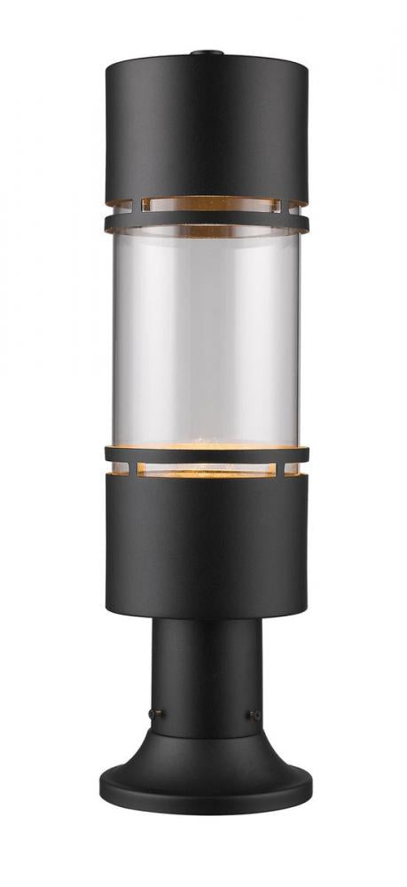 Z-Lite Luminata 1 Light Outdoor Pier Mounted Fixture in Black Finish Model: 553PHB-553PM-BK-LED
