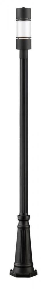 Z-Lite Luminata 1 Light Outdoor Post Mounted Fixture in Black Finish Model: 553PHB-519P-BK-LED