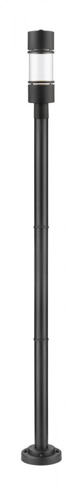 Z-Lite Luminata 1 Light Outdoor Post Mounted Fixture in Black Finish Model: 553PHB-567P-BK-LED