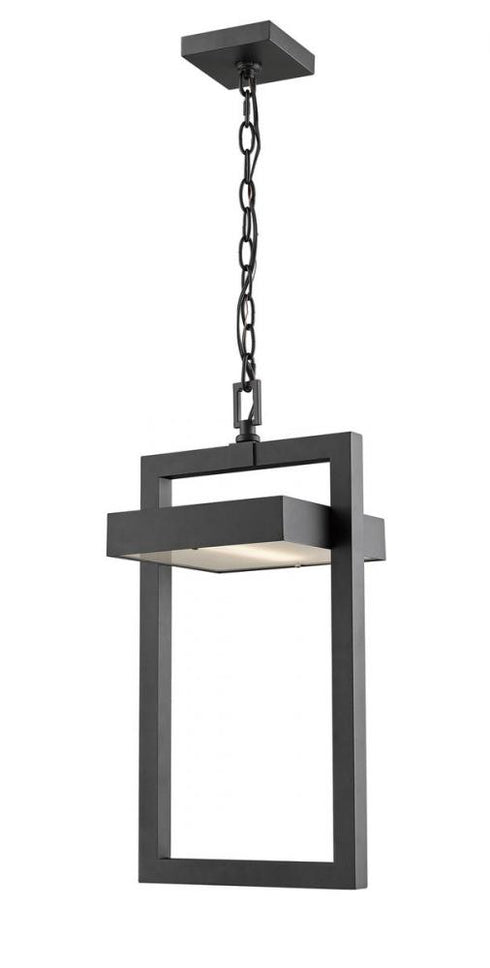 Z-Lite Luttrel 1 Light Outdoor Chain Mount Ceiling Fixture in Black Finish Model: 566CHB-BK-LED