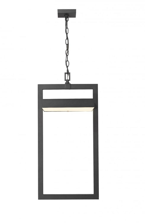 Z-Lite Luttrel 1 Light Outdoor Chain Mount Ceiling Fixture in Black Finish Model: 566CHXL-BK-LED