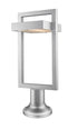 Z-Lite Luttrel 1 Light Outdoor Pier Mounted Fixture in Black Finish Model: 566PHBR-553PM-BK-LED
